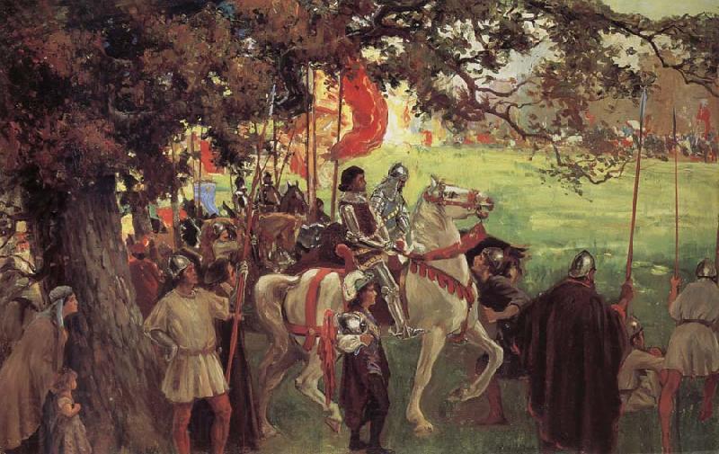 George Edmund Butler Knights Assembling, out of The White company of Arthur Conan Doyle Spain oil painting art